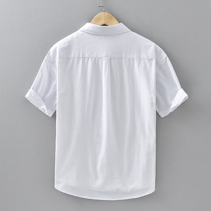 Summer Menswear Casual Short-sleeved Cotton Shirt