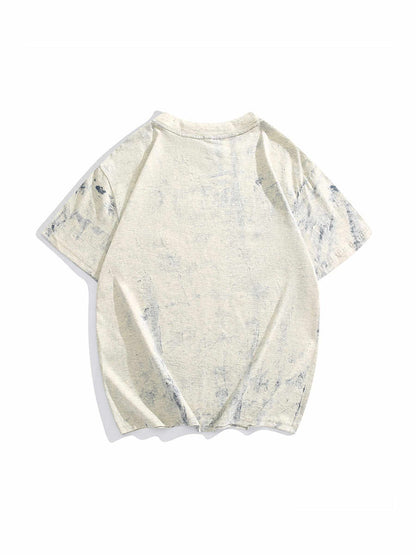 Tie Dye Full Printing Paint Fashion Short Sleeve T-shirt