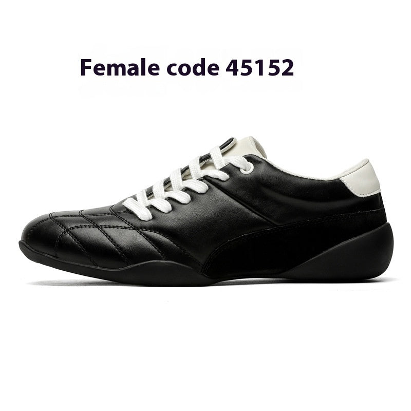 Oblique Lace-up Flat Retro Sports Casual Shoes