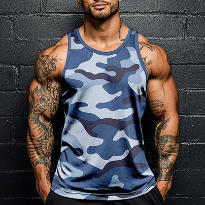 Fashion Camouflage Print Loose Short Sleeve Men
