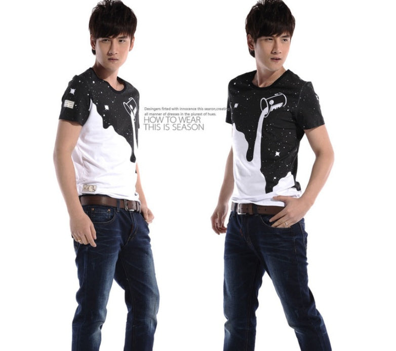 T-shirt men's trade men's full sky and milk men's milk men's short sleeved milk pattern advertising shirts customized wholesale