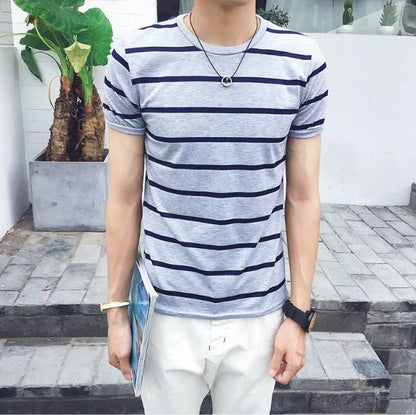 Casual striped men's t-shirt