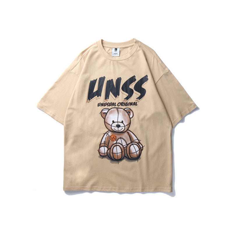 European and American Original Fashion Brand Hip-hop Bear Loose Hiphop T-shirt