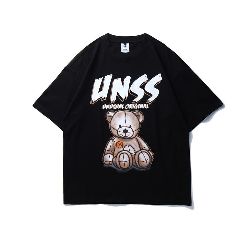 European and American Original Fashion Brand Hip-hop Bear Loose Hiphop T-shirt