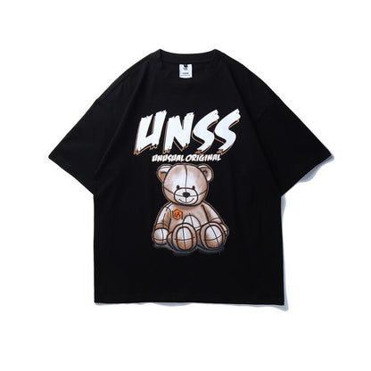 European and American Original Fashion Brand Hip-hop Bear Loose Hiphop T-shirt