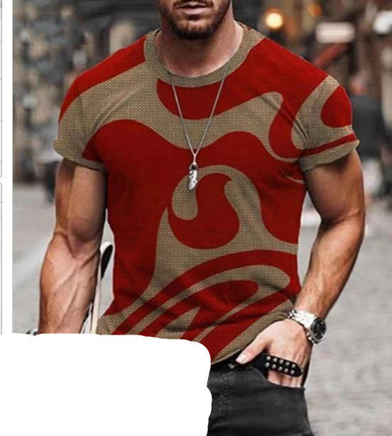 New Personality Pattern Digital Printing Men's T Shirt