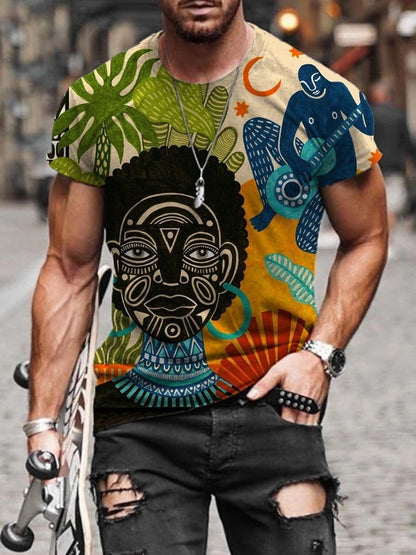 New Personality Pattern Digital Printing Men's T Shirt