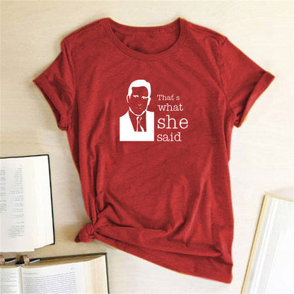 The Office T Shirt, That's What She Said Short Sleeve T-Shirt Top