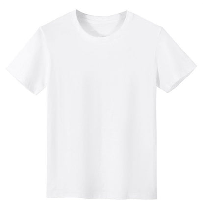 White Round Neck Half Sleeve Bottoming Shirt Loose Large Size