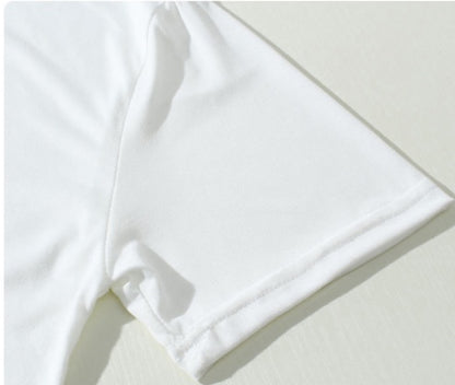 Fashion Simple Letter Printing Casual Ladies Short Sleeve