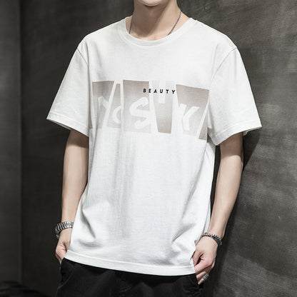 Letter Loose Thin Collarless Casual Unhooded T-Shirt