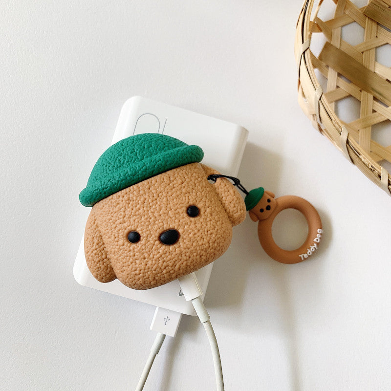 Compatible with Apple, Cartoon Hat Dog Suitable For Apple Airpods Headset Protective Case