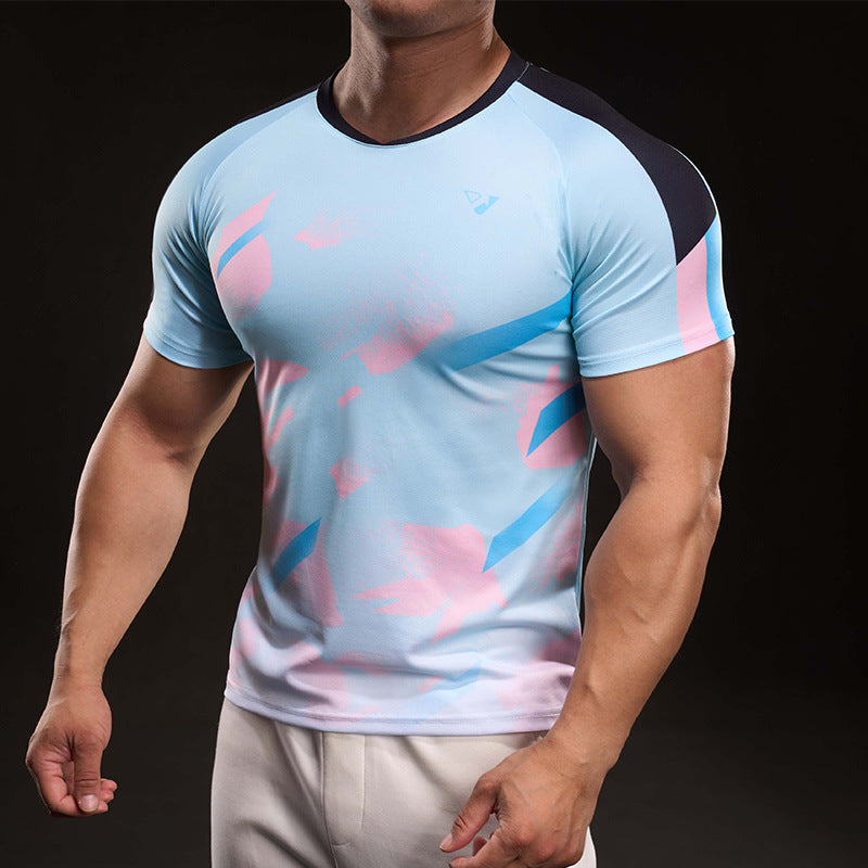 Casual T-shirt Men's Running Fitness Exercise Ice Silk Quick-drying