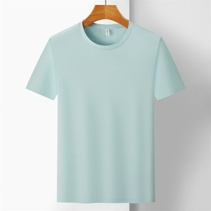 Ice Silk Quick-drying T-shirt Antibacterial Anti-UV Solid Color Short Sleeve Casual