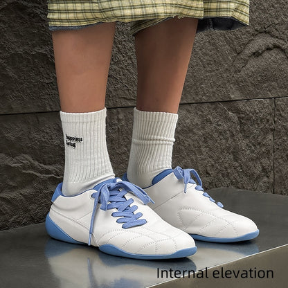 Oblique Lace-up Flat Retro Sports Casual Shoes