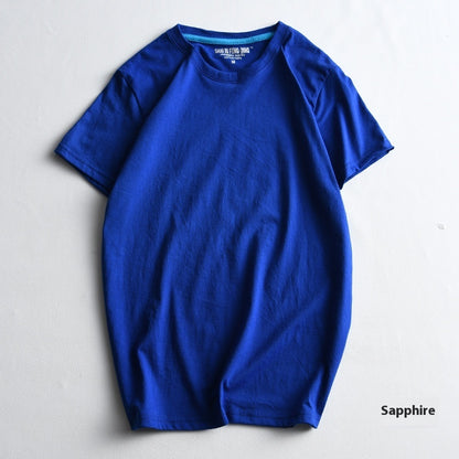Men's Round Neck Blank Solid Color Cotton T-shirt