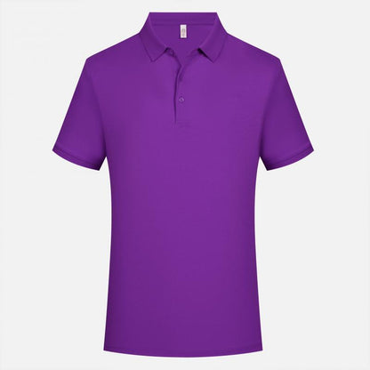 Male Solid Color Lapel Polo Shirt Lapel