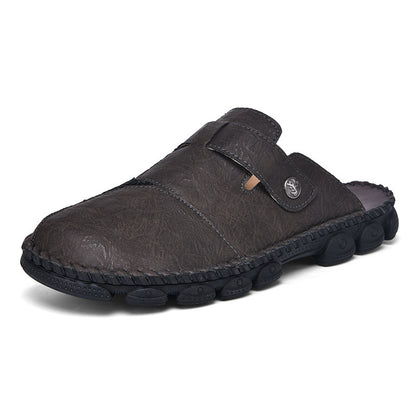 Summer Outdoor Men's Half Slippers Casual Lazybones' Shoes Fashion Handmade Stitching