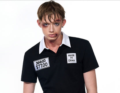 Slim Fit Men's Summer Embroidery Hat Short Sleeve