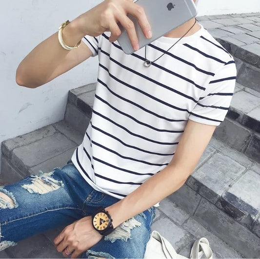 Casual striped men's t-shirt