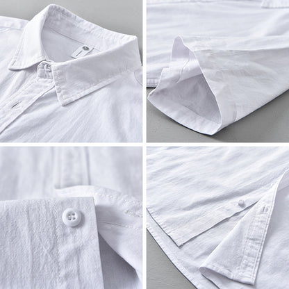 Summer Menswear Casual Short-sleeved Cotton Shirt