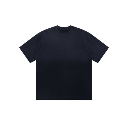 American Retro Double Yarn Pure Cotton Gradient Color Short Sleeve Men