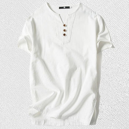 Loose Cotton And Linen T-shirt Men
