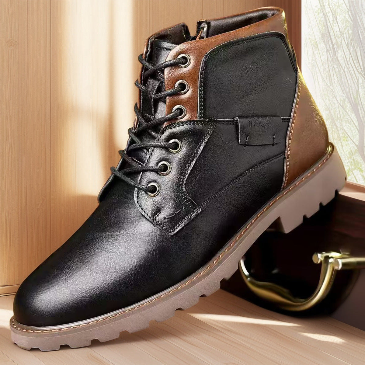 Male Martin Boots Leisure Plus Size Zip Ankle Boots