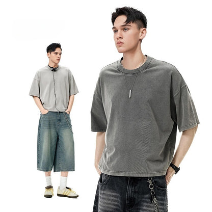 Men's Cotton Washed-out Vintage Trendy Brand T-shirt