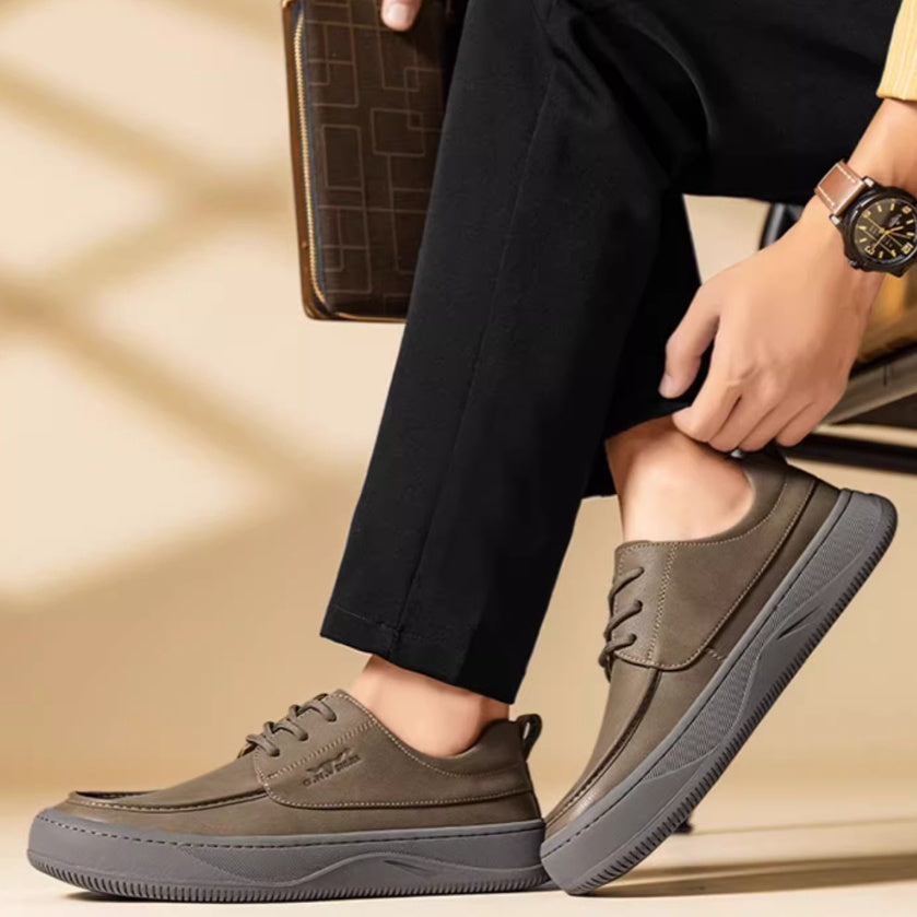 British Retro Brown Big Toe Casual Leather Shoes