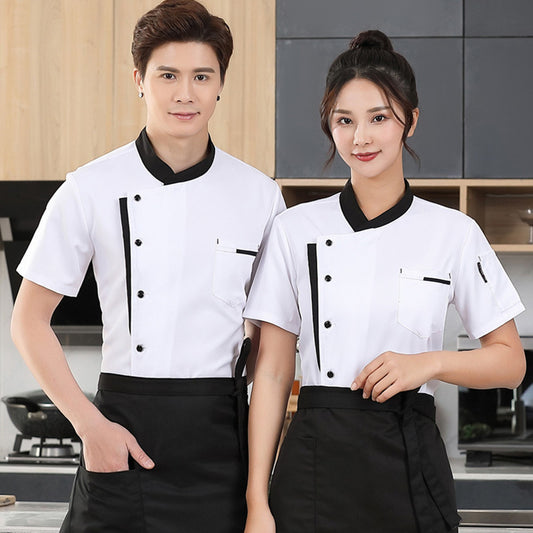 Hotel Chef Clothes Short Sleeve Men's Restaurant Cake Shop