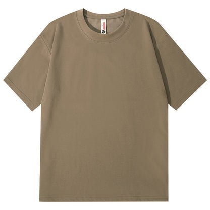 Ice Feeling Sorona Brushed T-shirt 220g American Round Neck Drop Shoulder