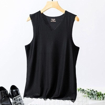 White Seamless Men's Top Vest