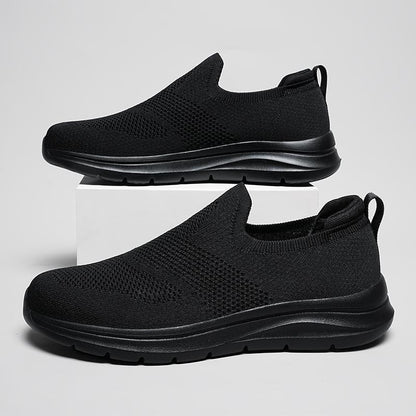 Sports Men's Extra Large Size Slip-on Mesh Flying Woven Light Casual Shoes