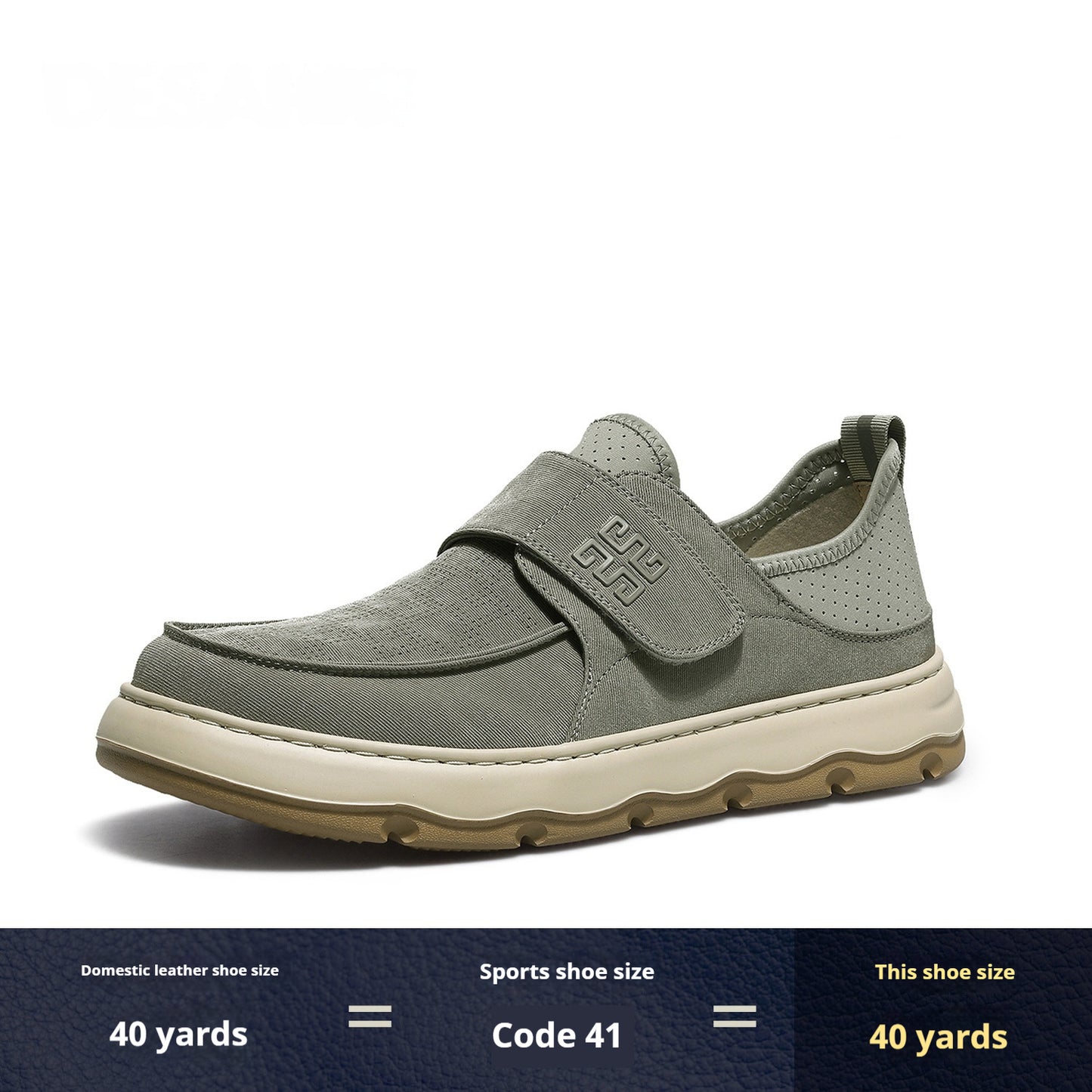 Perforated Breathable Velcro Casual All-matching Men's Shoes