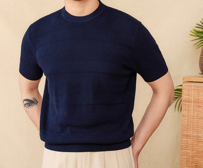 Casual Retro Summer Pure Cotton Thin Round Neck Short Sleeve