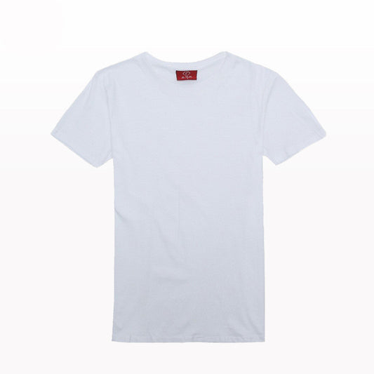 White cotton round neck T-shirt