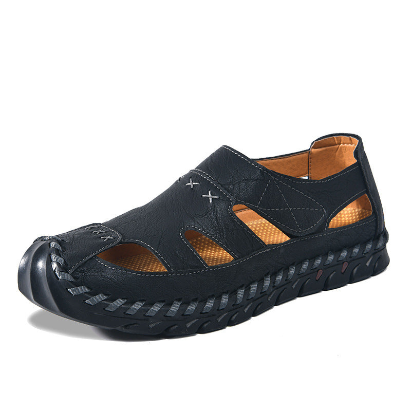 Men's Casual Hand-stitched Velcro Sandals