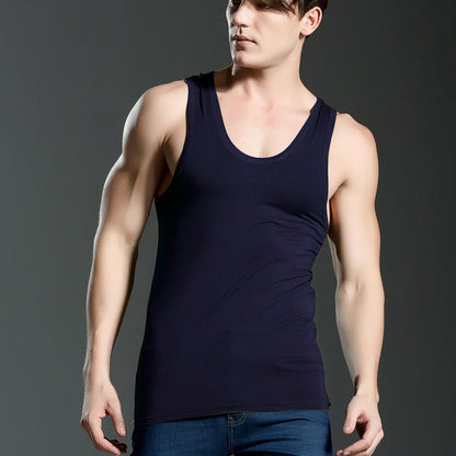Stretch vest plus size I-shaped white male vest