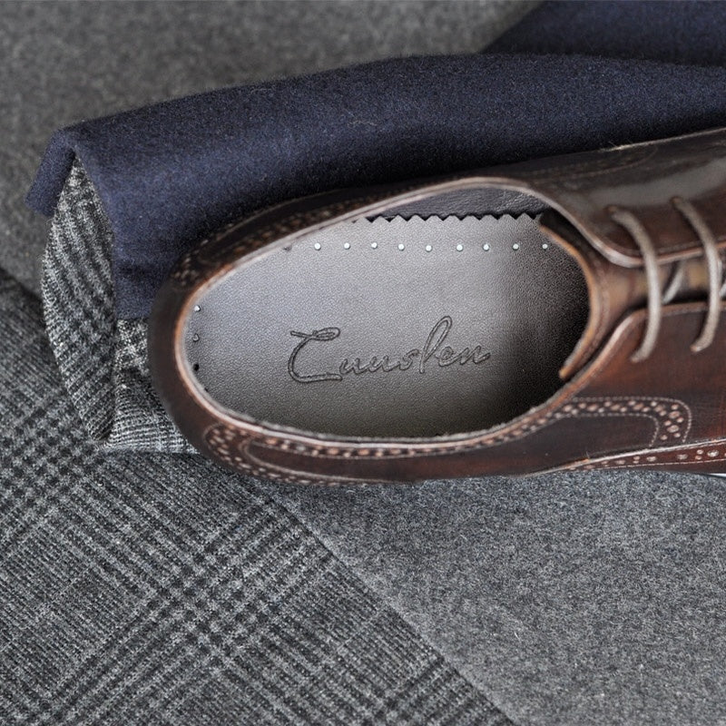 Handmade Genuine Leather Men's Pointed Toe Business Formal Wear Leather Shoes