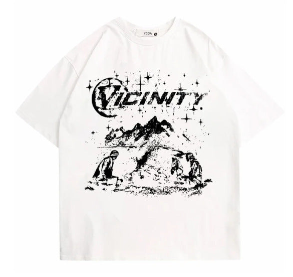 Hip Hop Print T-shirt Men's Fashion Retro