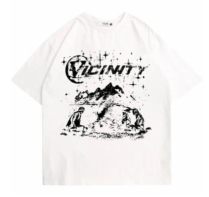 Hip Hop Print T-shirt Men's Fashion Retro