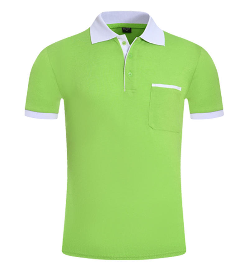 Summer Pocket Color Matching Collar Polo Shirt