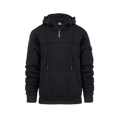 Men's Loose Sweater Half Zipper Hooded Sweatshirt