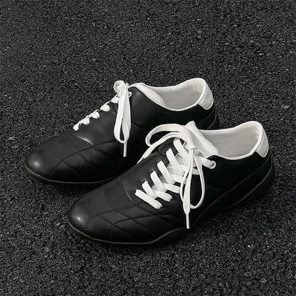 Oblique Lace-up Flat Retro Sports Casual Shoes