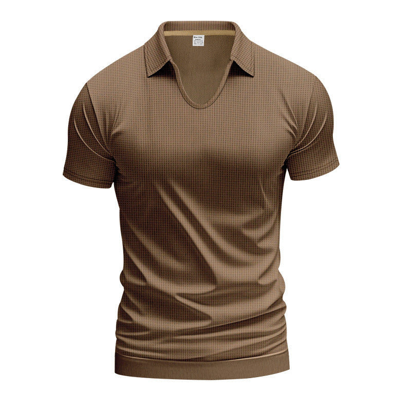 Men's Simplicity Casual V-neck Design Loose Trendy Short Sleeve