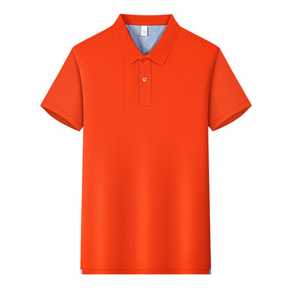 220g Back Of Turtle Split Solid Color Polo Collar T-shirt