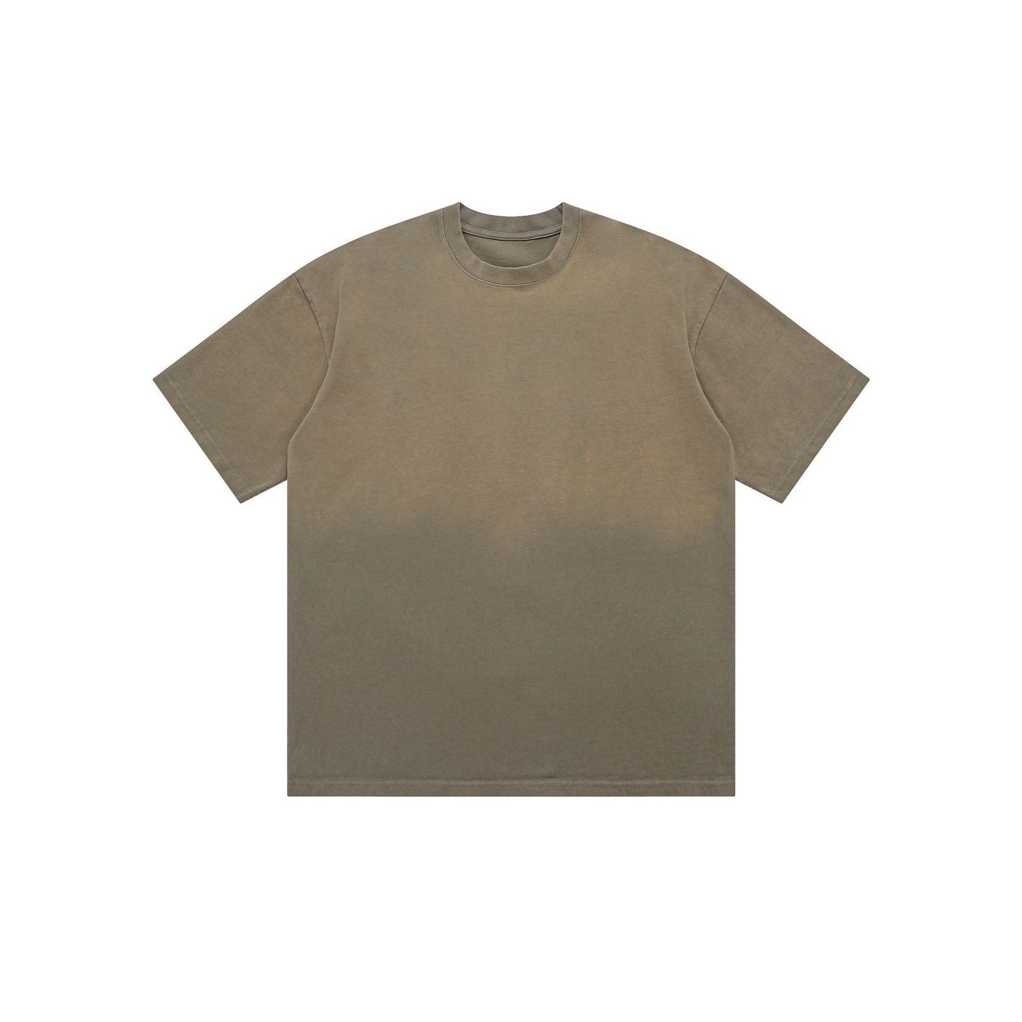 American Retro Double Yarn Pure Cotton Gradient Color Short Sleeve Men