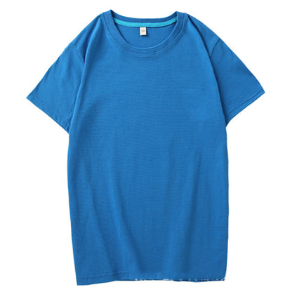 Children's T Combed Cotton Blank Solid Color Loose Round Neck Short Sleeve