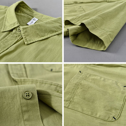 Summer Men's Casual Short-sleeved Cotton Shirt